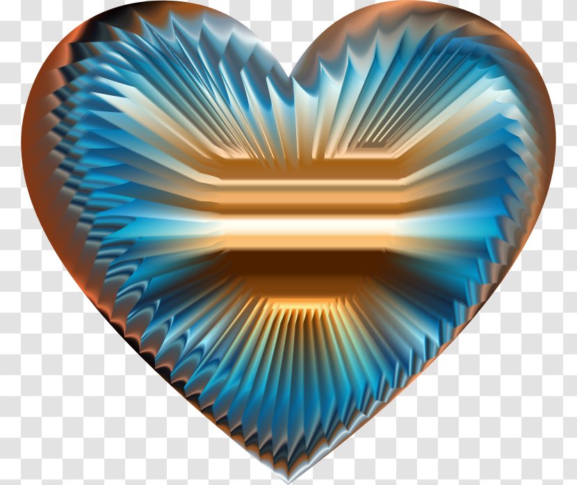 Heart Refraction Gold Iridescence Metal - Flower Transparent PNG