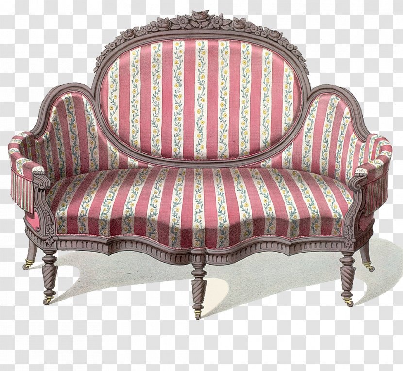 Loveseat Couch Furniture Chair - Decorative Arts - Hand-painted Pattern Retro Sofa Transparent PNG