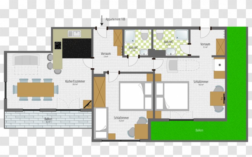 Floor Plan Bedroom Apartment Sketch - Toilet Transparent PNG