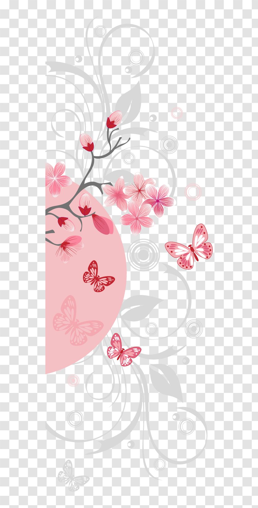 National Cherry Blossom Festival - Frame - Pink Japanese Blossoms Vector Transparent PNG