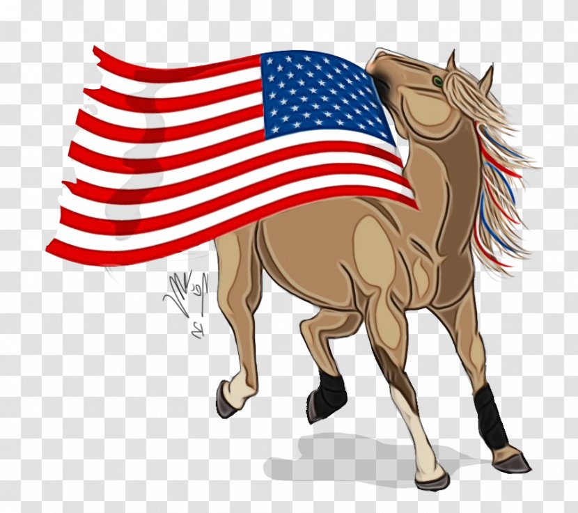Mustang Rein Flag Horse - Mane Of The United States Transparent PNG