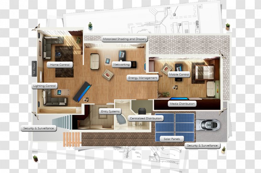 Home Automation Kits Floor Plan House Apartment - Bedroom Transparent PNG