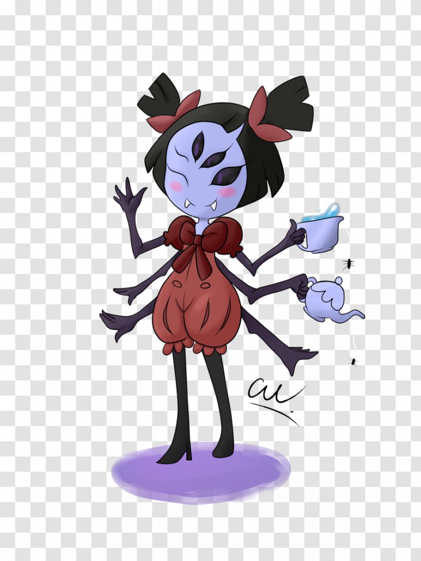 Cartoon Character Purple Figurine - Fiction - Error Tale Muffet Transparent PNG