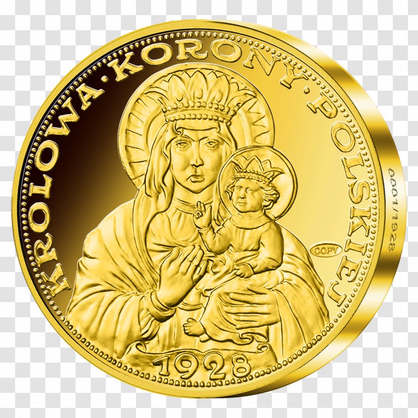 Coin Gold Black Madonna Of Częstochowa Medal Theotokos - Bronze Transparent PNG