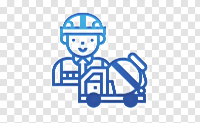 Builder Icon Concrete Mixer Icon Construction Worker Icon Transparent PNG