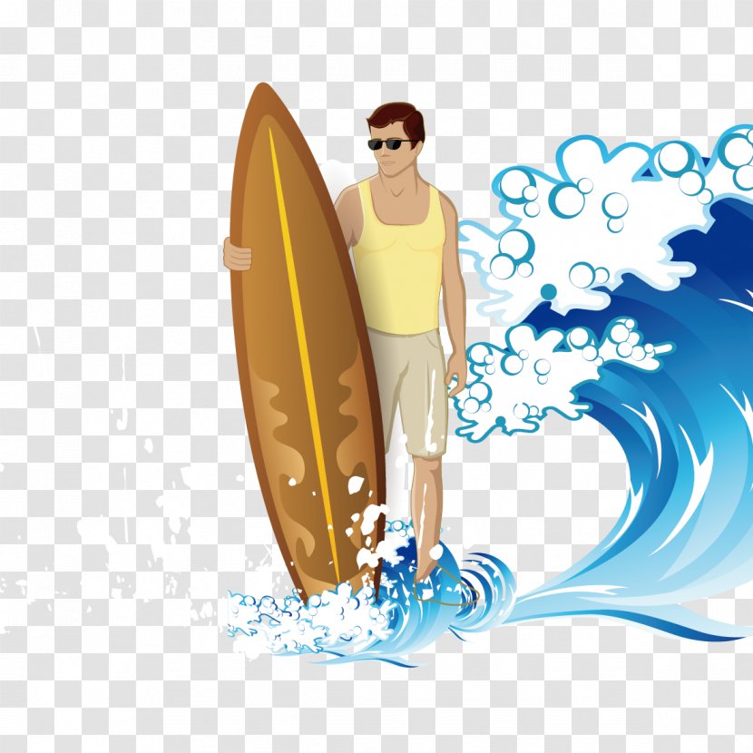 The Great Wave Off Kanagawa Surfing Wind - Vector People Transparent PNG