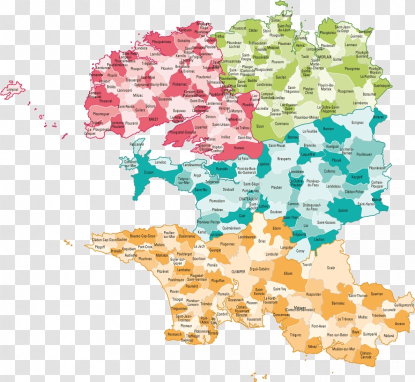 Coray Châteauneuf-du-Faou Map South Departments Of France - Border Transparent PNG