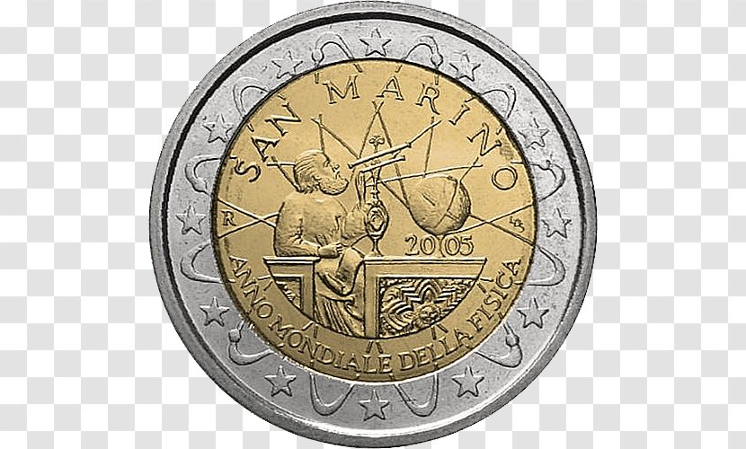 San Marino 2 Euro Commemorative Coins Coin Sammarinese - Vatican Transparent PNG