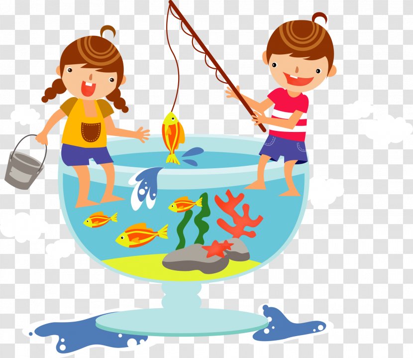 Angling Recreation Cartoon Child Illustration - Outdoor Play Equipment - Kids Fishing Tank Top Vector Transparent PNG