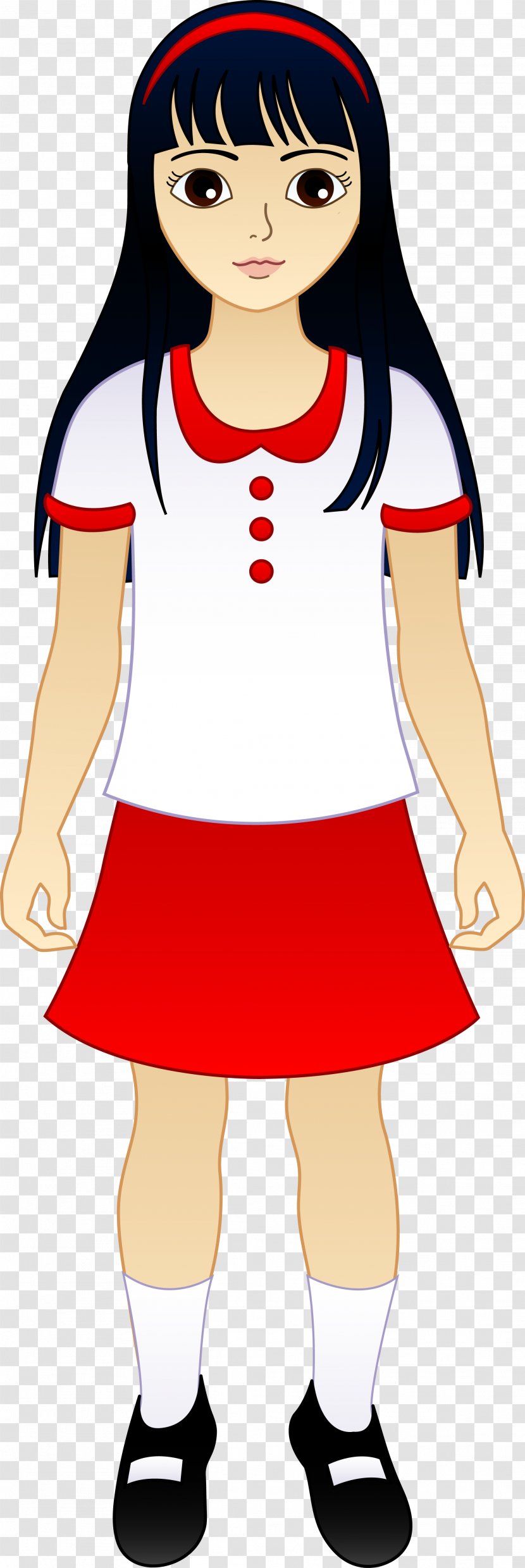 School Girl - Cartoon - Style Uniform Transparent PNG