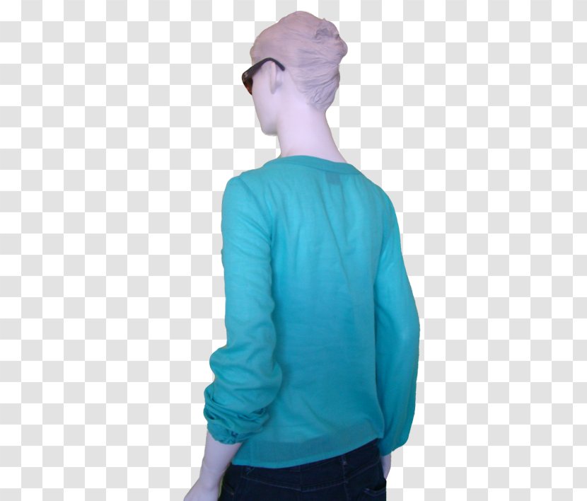 T-shirt Blouse Shoulder Jacket - Turquoise Transparent PNG
