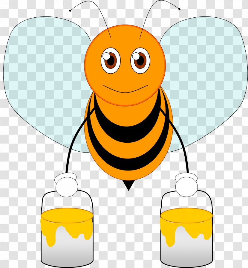 Honey Bee Clip Art Vector Graphics Image - Orange Transparent PNG