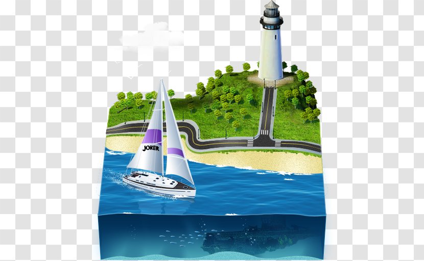 Lighthouse Yacht Water Transportation Resources - Football - Sailing Ship Transparent PNG