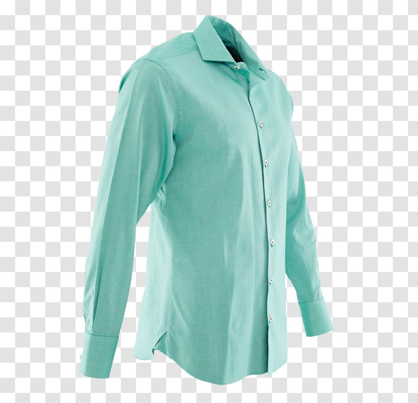 Shirt Sleeve Collar Turquoise Blouse - Wise Man Transparent PNG