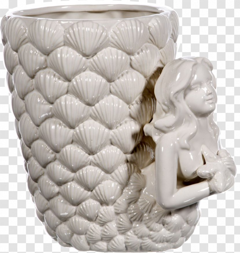 Mermaid Flowerpot Ceramic Figurine Vase Transparent PNG