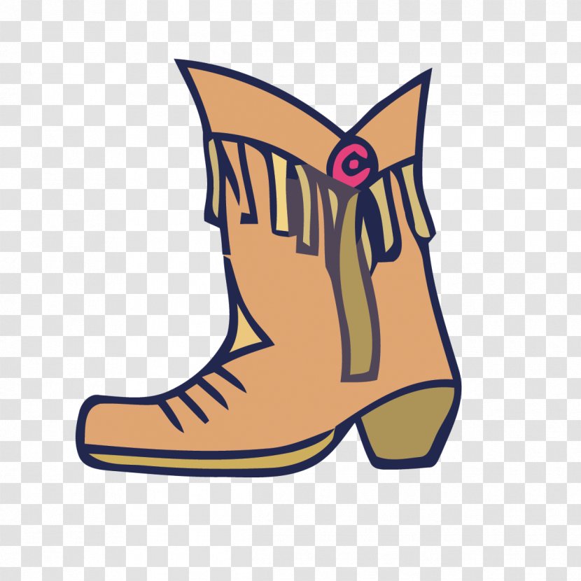 Boot Clip Art - Yellow - Vector Material Brown Fringed Boots Transparent PNG