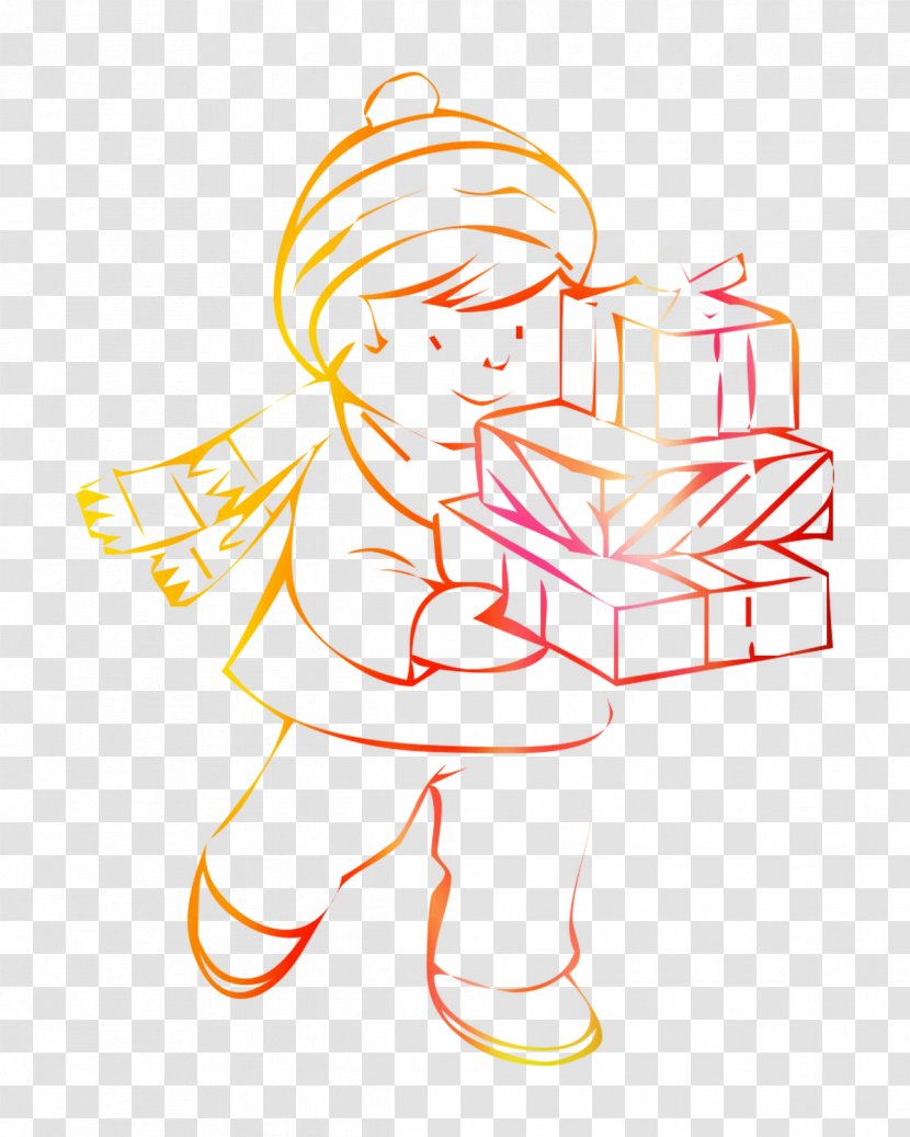 Coloring Book Illustration Drawing Line Art Christmas Day - Fictional Character Transparent PNG