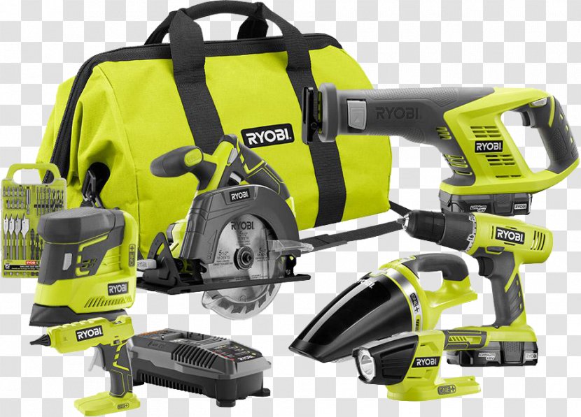 W/o Battery 18 V Ryobi One+ 6-Piece Ultimate Combo Kit P884 Power Tool - One 6piece - COMBO OFFERS Transparent PNG