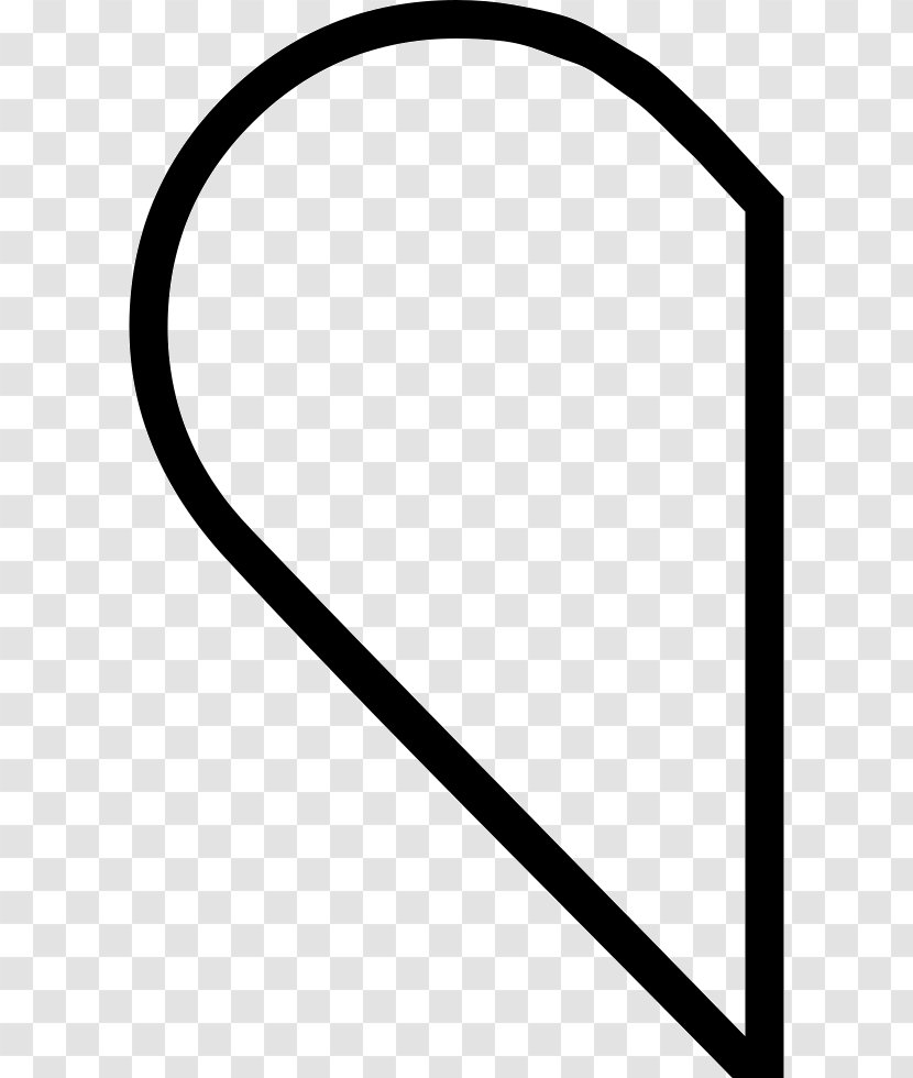 Clip Art Image - Typeface - Half Heart Shape Tracing Transparent PNG