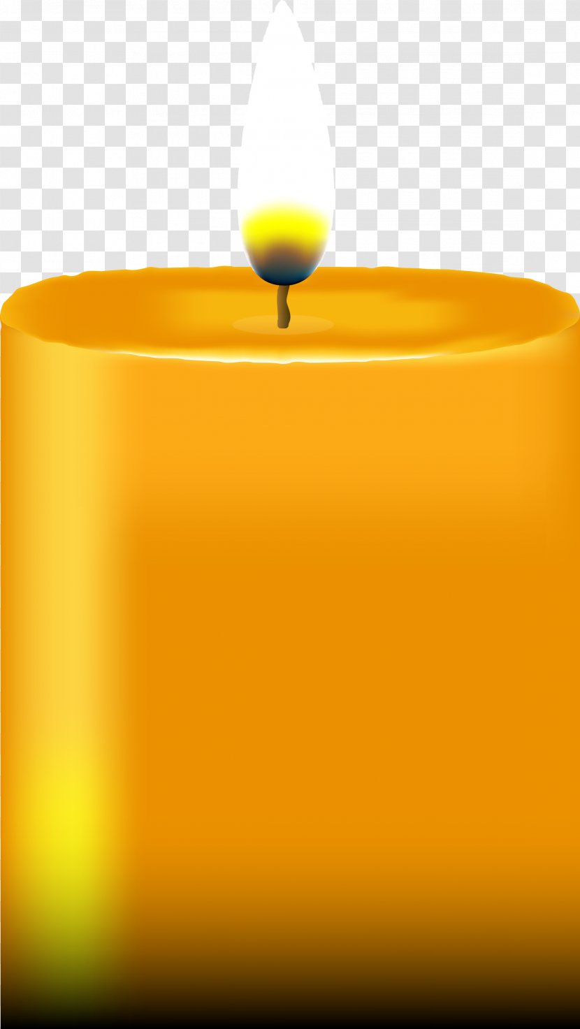 Wax Yellow Flameless Candles - Vector Orange Candle Transparent PNG