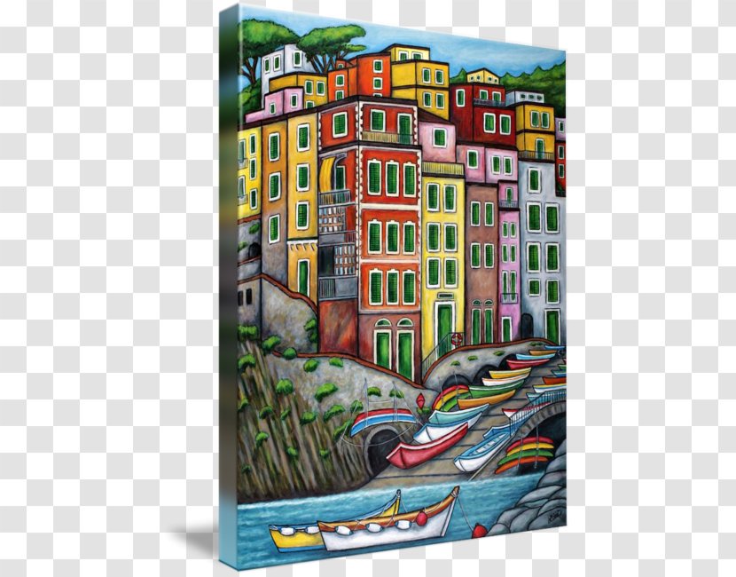 Manarola Vernazza Oil Painting Reproduction Art - Cinque Terre Italy - Modern Transparent PNG