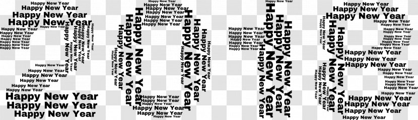New Year's Day Black And White Eve Clip Art - Flower - Happy Year Transparent PNG