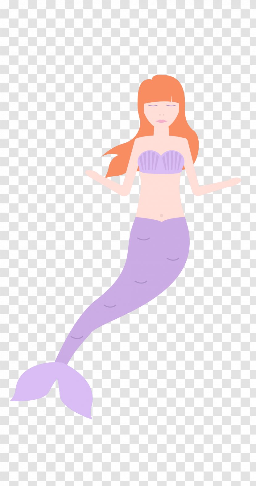 Mermaid Illustration - Frame - Purple Transparent PNG