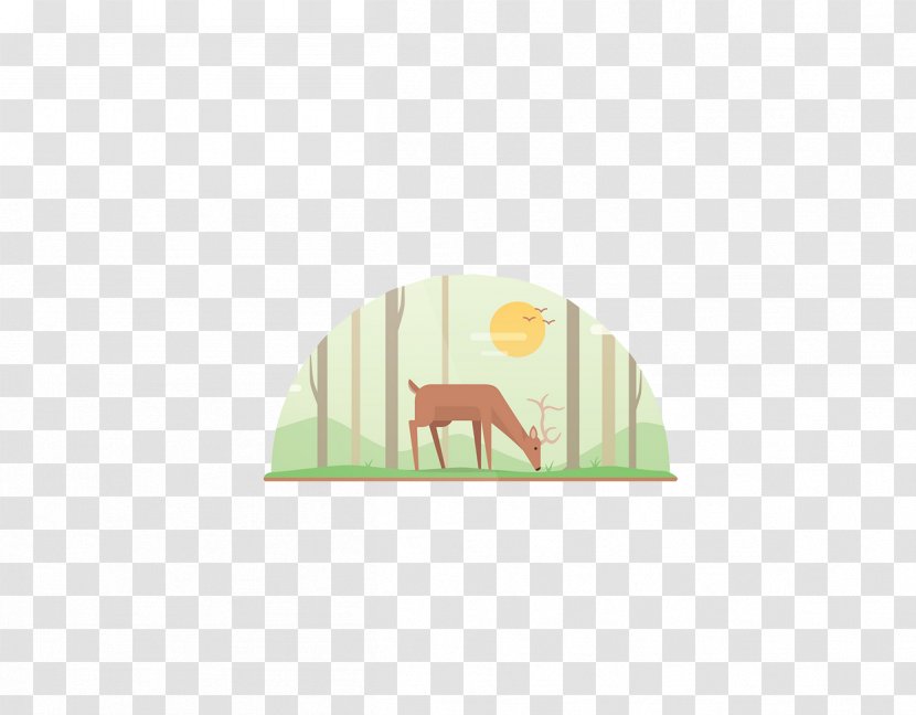 Yellow Pattern - Green - Deer Sunset Transparent PNG