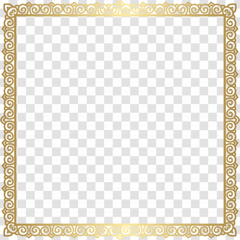 Square Area Text Picture Frame Pattern - Symmetry - Transparent Border Gold Clip Art Transparent PNG