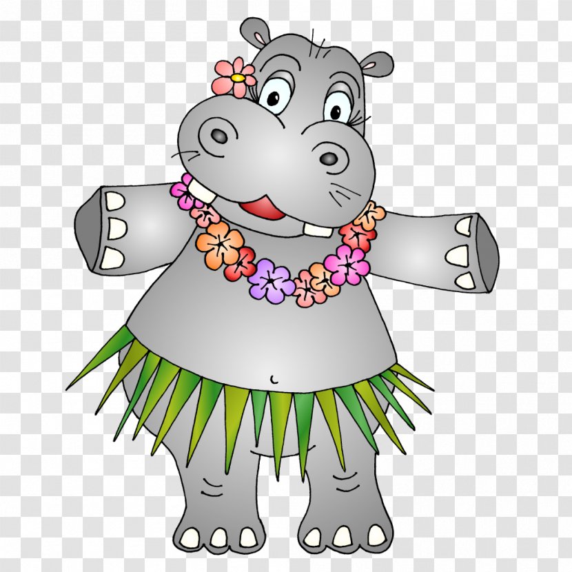 Hippopotamus Hippo Hula Dance Clip Art - Heart - Singing Transparent PNG