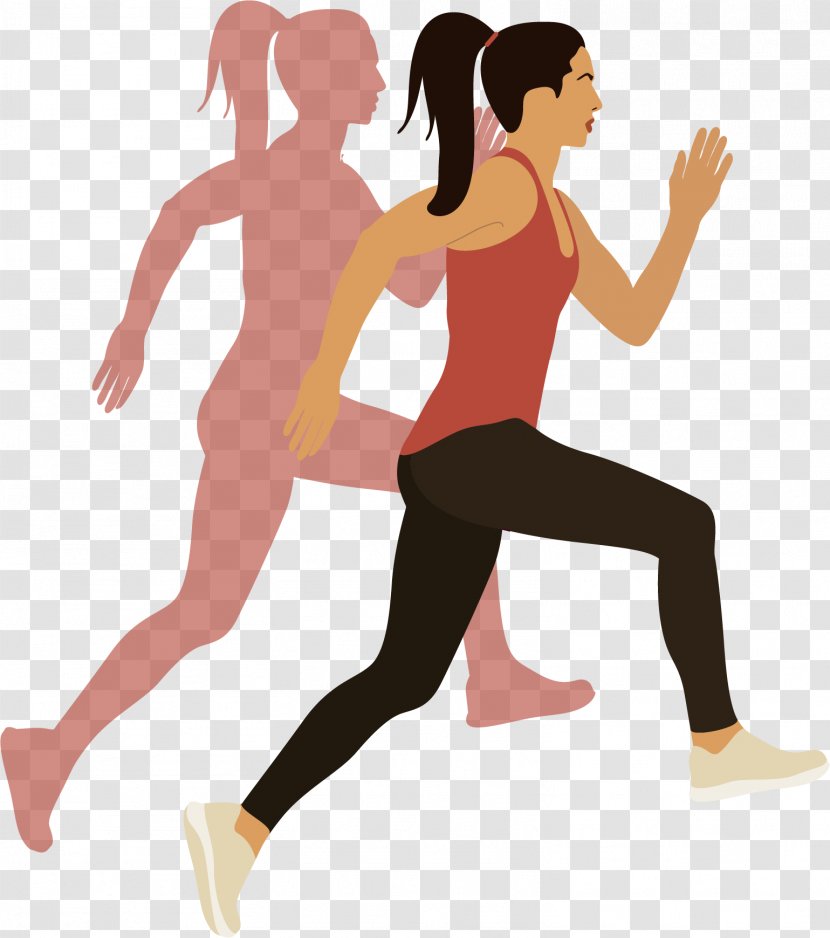 Physical Exercise Woman Euclidean Vector - Watercolor - Cartoon Jogging Transparent PNG
