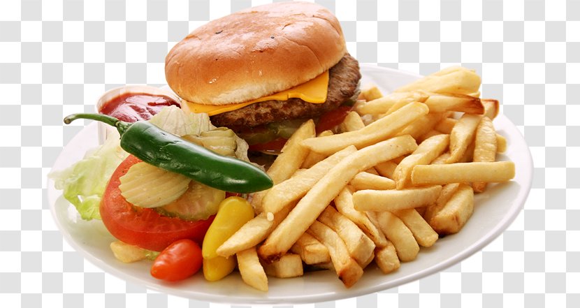 French Fries Buffalo Burger Hamburger Cheeseburger Tom's Burgers - Dish - Restaurant Transparent PNG