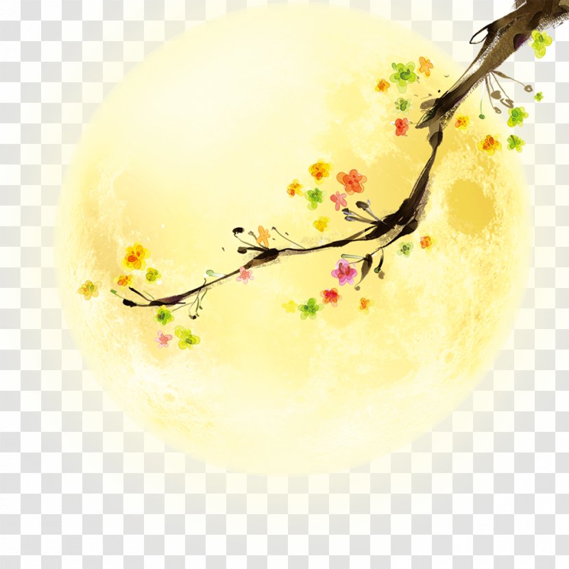Mid-Autumn Festival Mooncake - Moon Flowers Transparent PNG