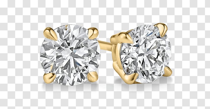 Earring Diamond Cut Jewellery Gold - Body Jewelry - Stud Transparent PNG
