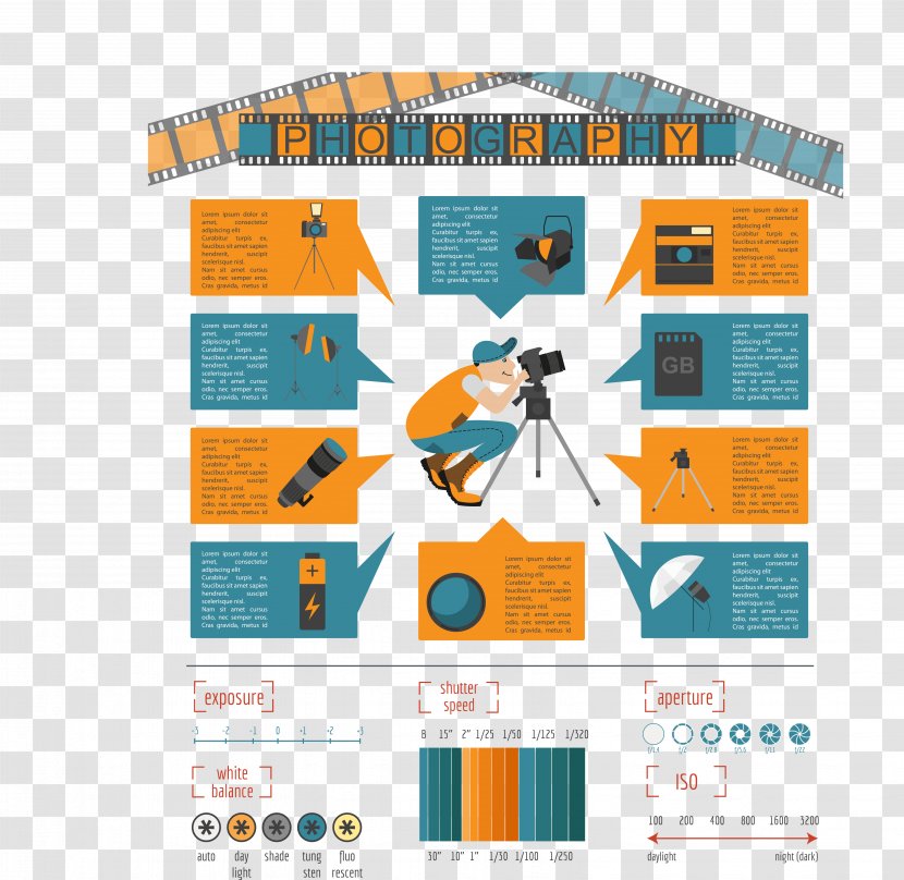 Photography Infographic Photographer Camera - Area - Vector Transparent PNG