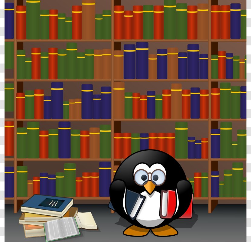 Penguin Demmer Memorial Library Clip Art - Book - Card Cliparts Transparent PNG