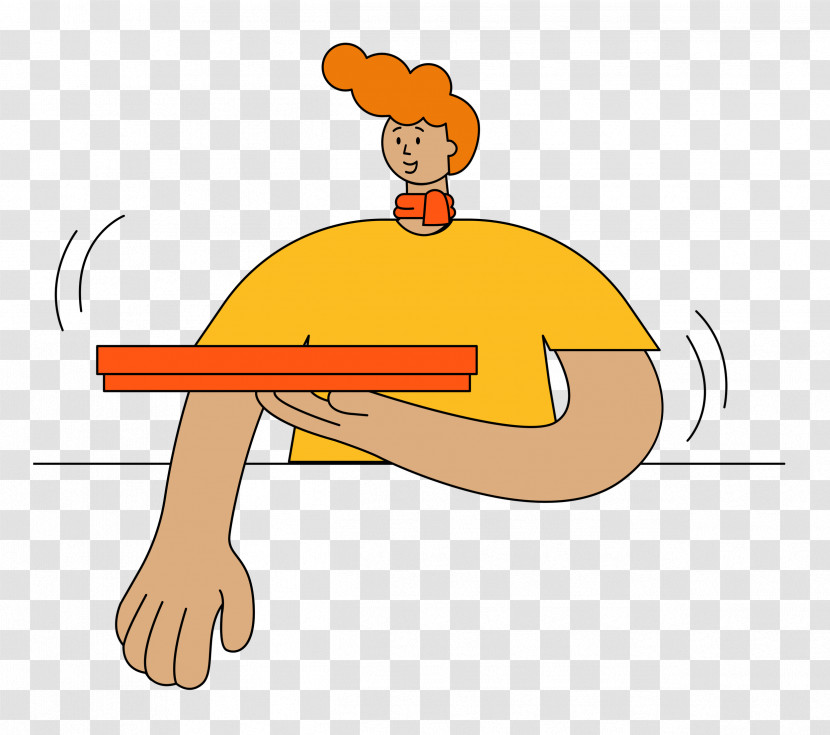 Cartoon Yellow Joint Headgear Line Transparent PNG