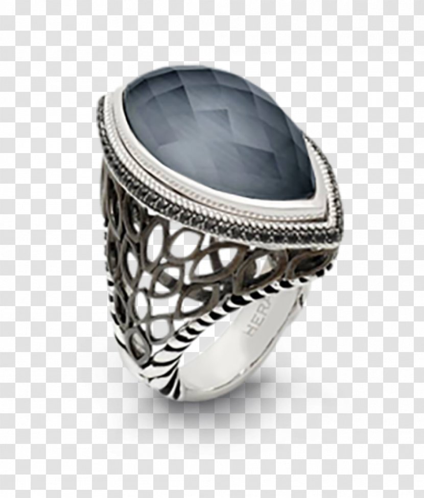 Onyx Ring Jewellery Diamond Silver - Fashion Accessory Transparent PNG