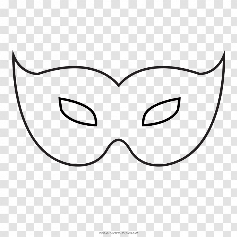 Mask Drawing Coloring Book Carnival Black And White - Watercolor - Pascoa Transparent PNG