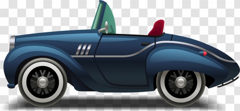 Sports Car Door Automotive Design Convertible - Motor Vehicle - Cartoon Dark Blue Transparent PNG