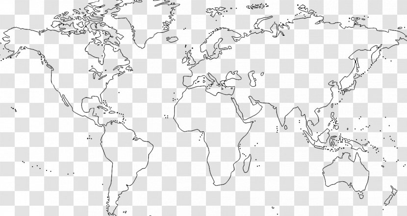 World Map Globe Blank - Border Transparent PNG