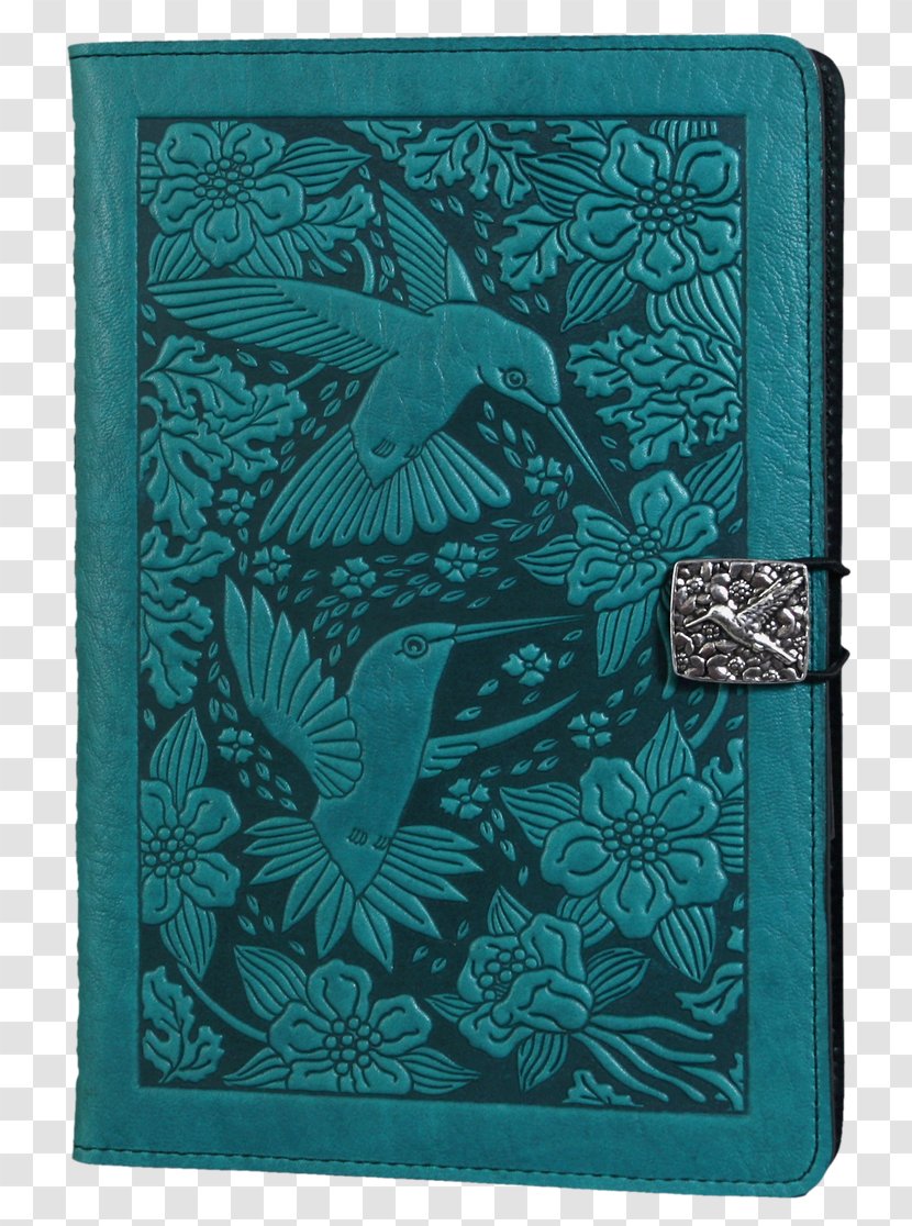 Green Hummingbird Turquoise Rectangle Oberon Design - Leather Cover Transparent PNG