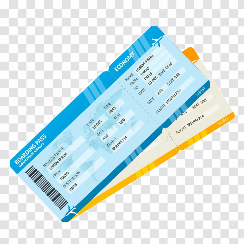Air Travel Airplane Flight Airline Ticket Boarding Pass Transparent PNG