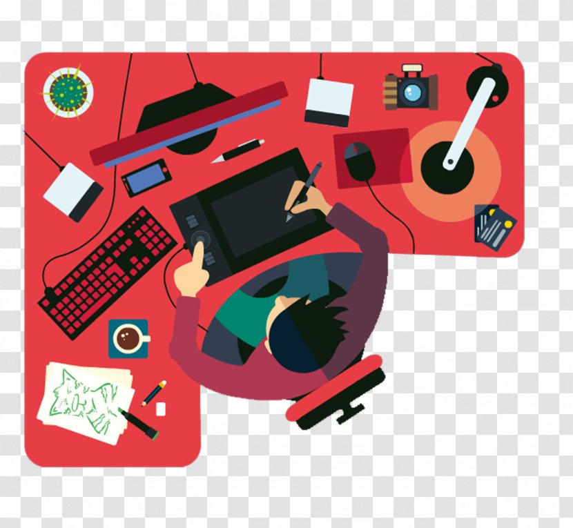 Business Plan Illustration - Concept - Red Desk Transparent PNG