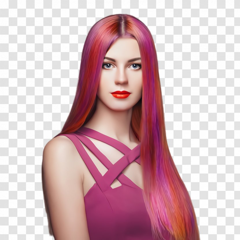 Rosa Montezuma Flamenco Island Model Mister National France Red Hair - Pink - Black Bangs Transparent PNG