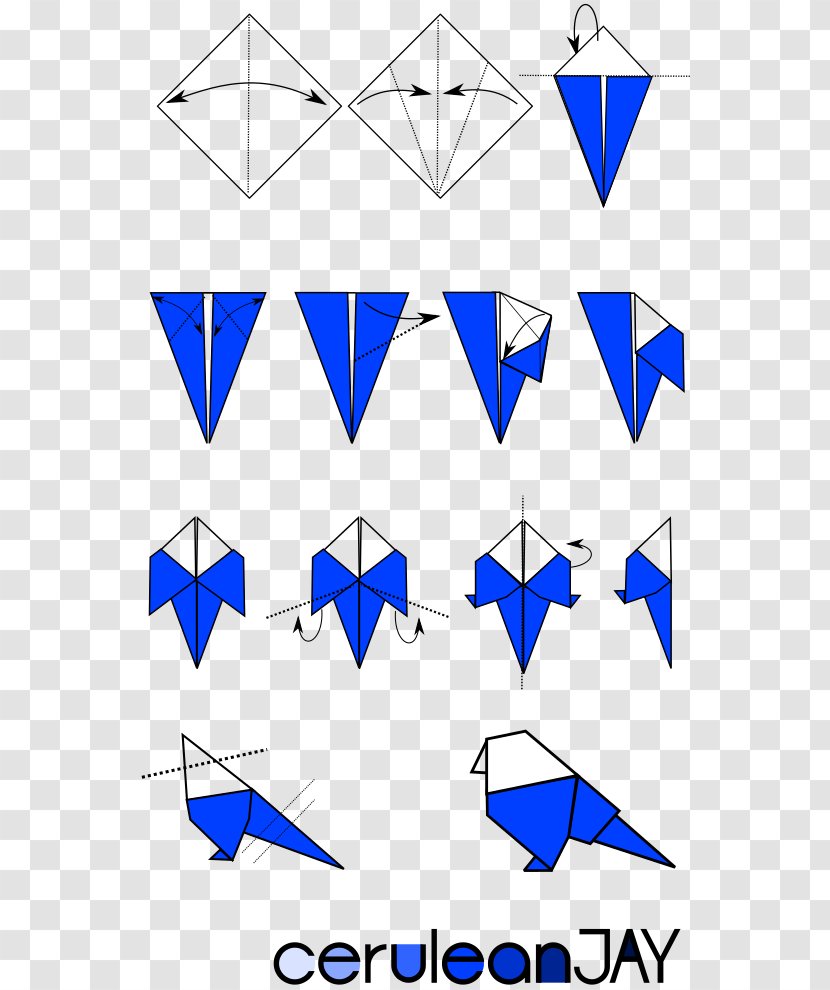 Origami Paper How-to Blue Jay Pattern Transparent PNG