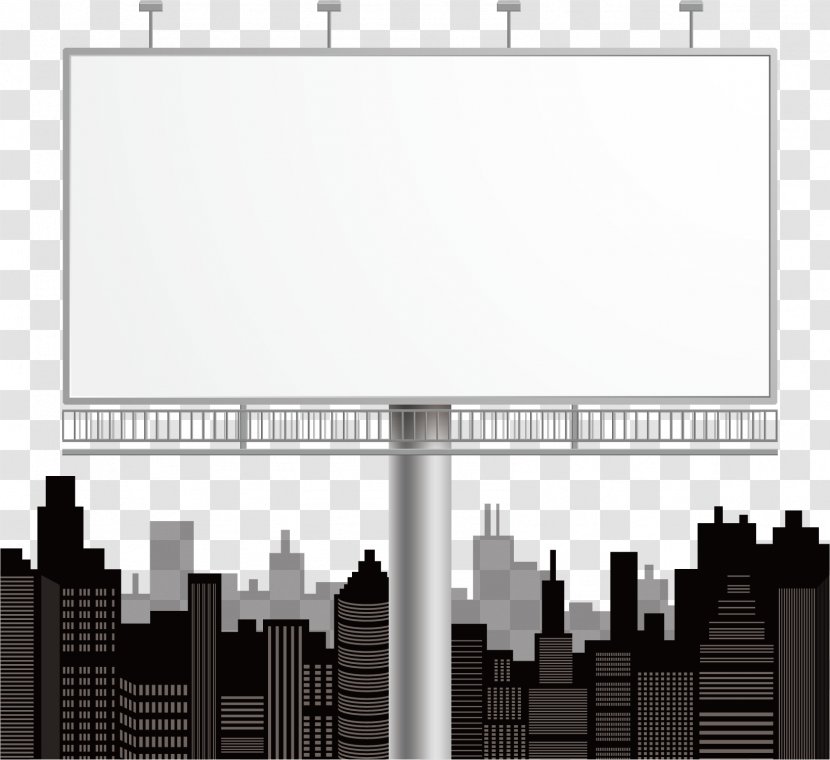 Advertising Billboard Download - Black And White - Outdoor Transparent PNG