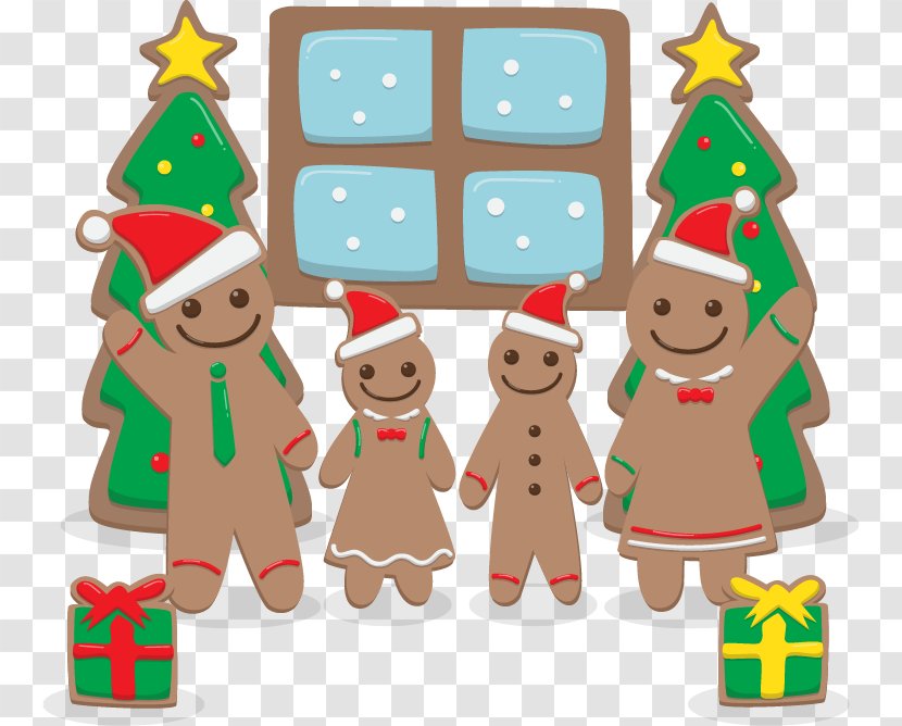 Ginger Snap Gingerbread Man - Christmas Tree - Vector Cartoon Family Cookies Transparent PNG