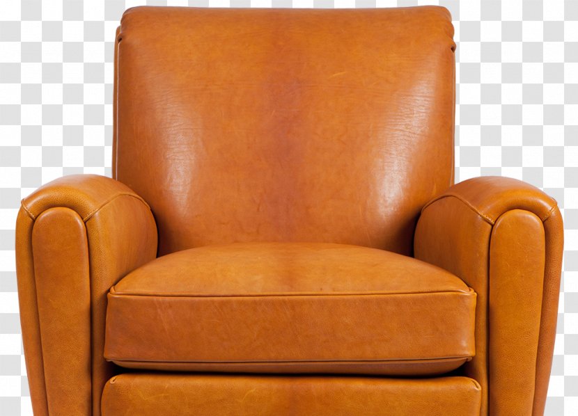 Club Chair Home Bonded Leather Recliner - Orange Transparent PNG