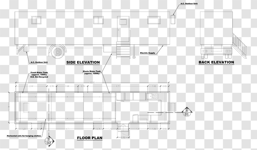 Drawing Line Diagram - Wardrobe Plan Transparent PNG